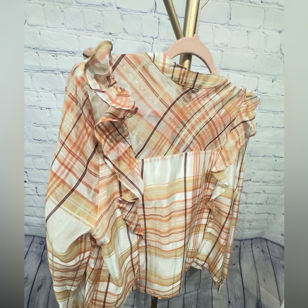 Anthropologie Current Air Polly Ruffled Peasant Blouse size Large, Like New!!! - Picture 12 of 15